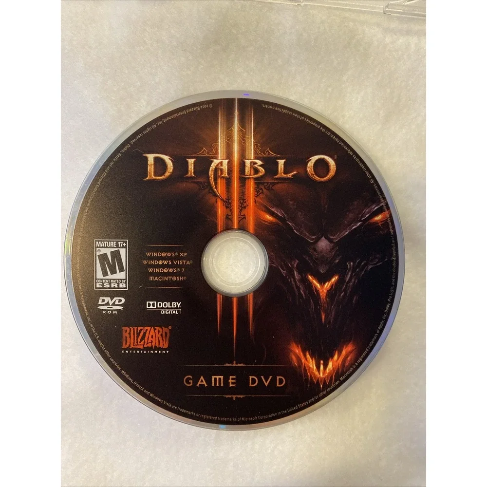 Blizzard Diablo III PC Mac Game DVD OS X Windows Action RPG 2012 Disc Only